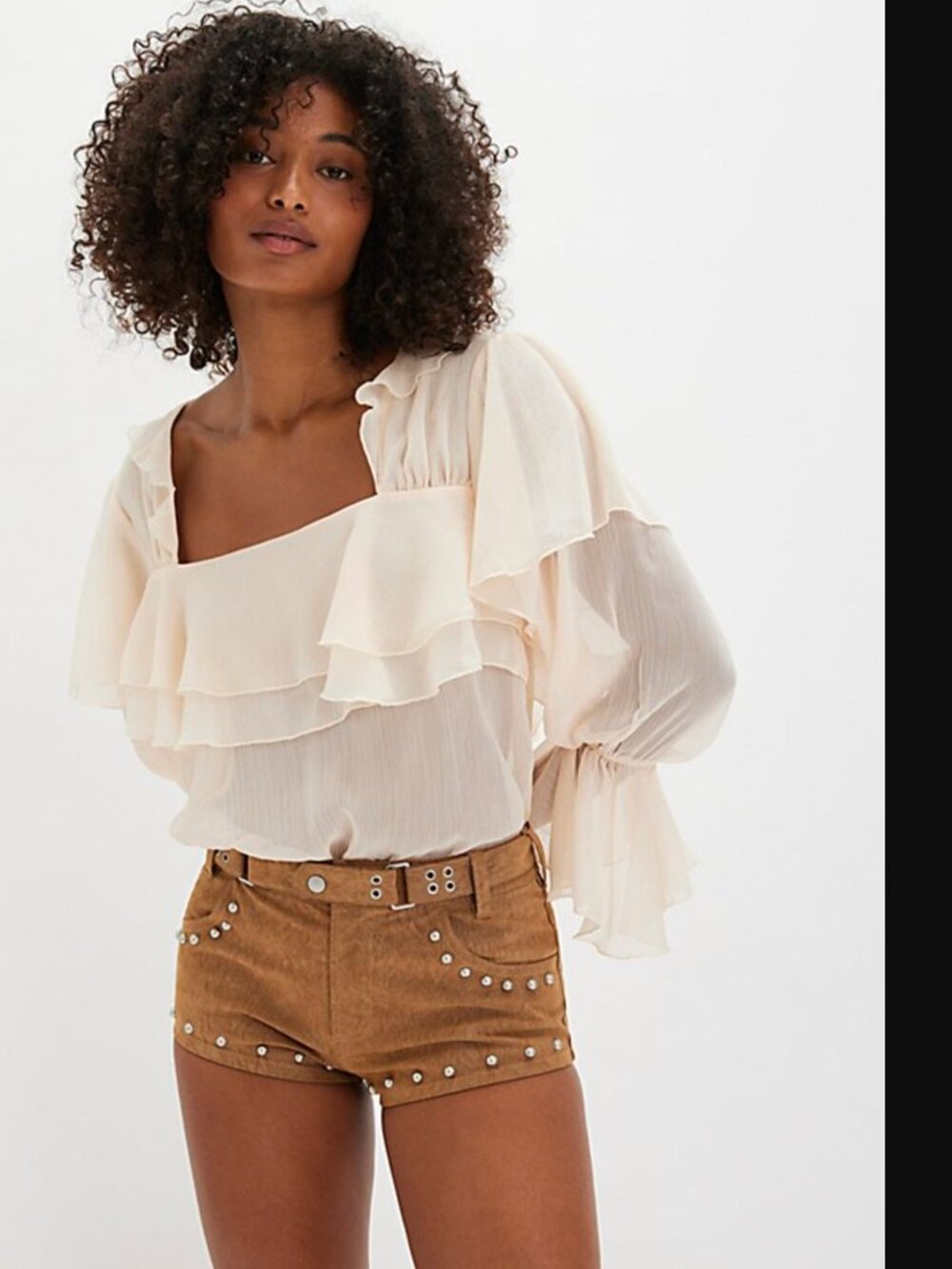 Free People Intimately Women Light Peach Give Me Drama Bodysuit Size XS NWOT 98$
